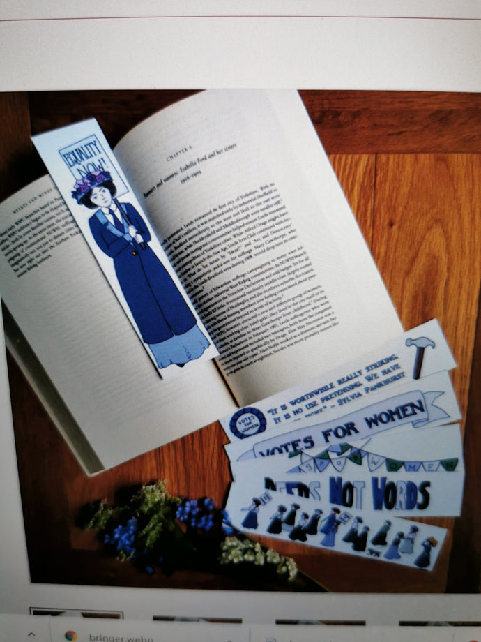 set of six Suffragette Bookmarks