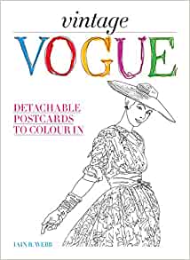 Vintage Vogue - detachable postcards to Colour in.